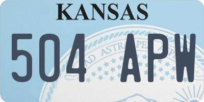KS license plate 504APW