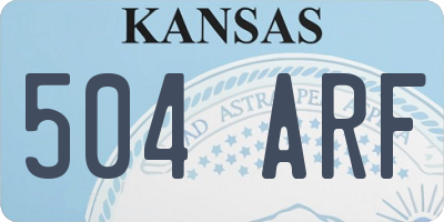 KS license plate 504ARF