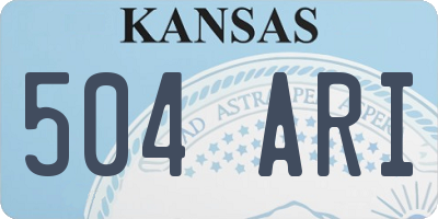 KS license plate 504ARI