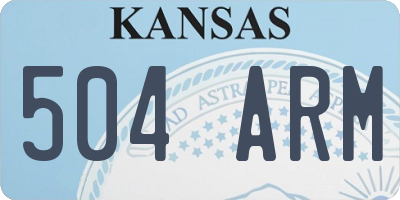 KS license plate 504ARM