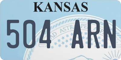 KS license plate 504ARN
