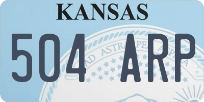 KS license plate 504ARP