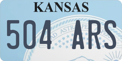 KS license plate 504ARS