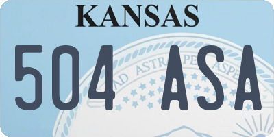 KS license plate 504ASA