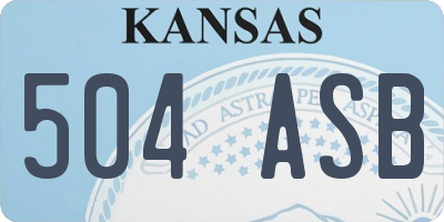 KS license plate 504ASB