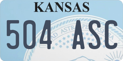 KS license plate 504ASC