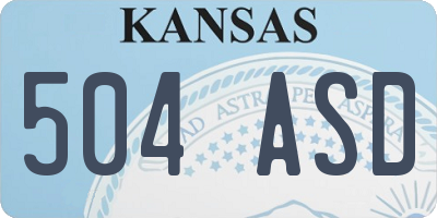 KS license plate 504ASD