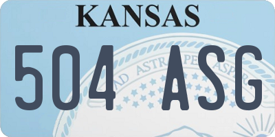KS license plate 504ASG