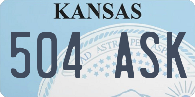 KS license plate 504ASK