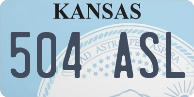 KS license plate 504ASL