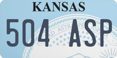 KS license plate 504ASP