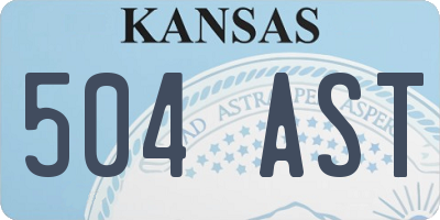 KS license plate 504AST