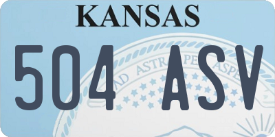 KS license plate 504ASV