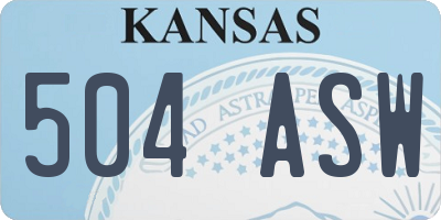 KS license plate 504ASW