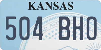 KS license plate 504BHO