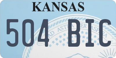 KS license plate 504BIC