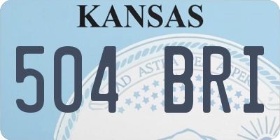 KS license plate 504BRI