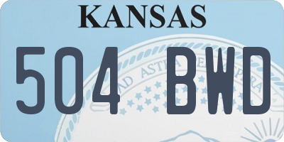 KS license plate 504BWD