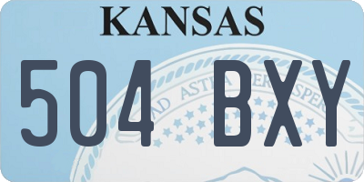 KS license plate 504BXY