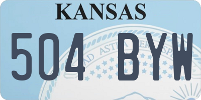KS license plate 504BYW