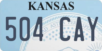 KS license plate 504CAY