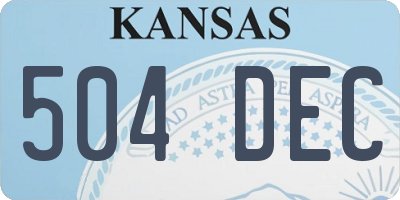 KS license plate 504DEC