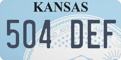 KS license plate 504DEF
