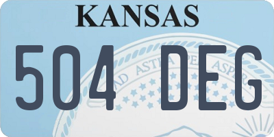KS license plate 504DEG
