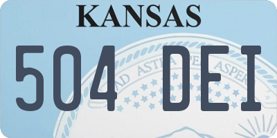 KS license plate 504DEI