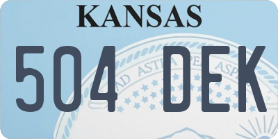 KS license plate 504DEK