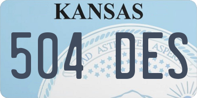 KS license plate 504DES