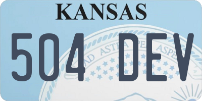 KS license plate 504DEV
