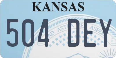 KS license plate 504DEY