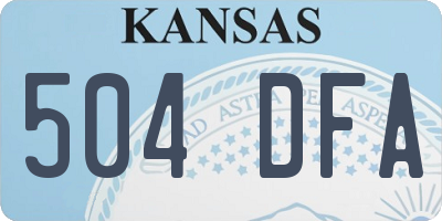 KS license plate 504DFA