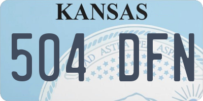 KS license plate 504DFN
