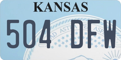 KS license plate 504DFW
