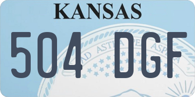 KS license plate 504DGF
