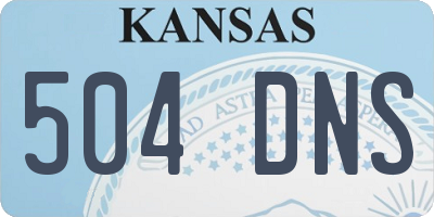 KS license plate 504DNS