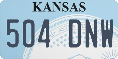 KS license plate 504DNW