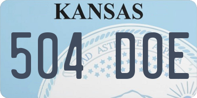 KS license plate 504DOE