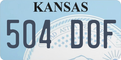 KS license plate 504DOF