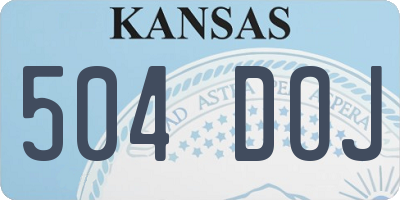 KS license plate 504DOJ
