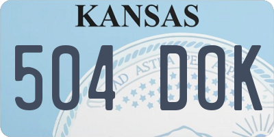 KS license plate 504DOK