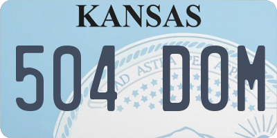 KS license plate 504DOM