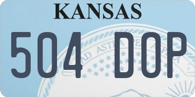 KS license plate 504DOP