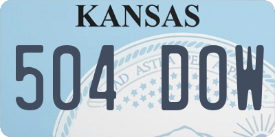 KS license plate 504DOW