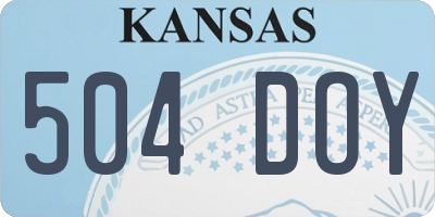 KS license plate 504DOY