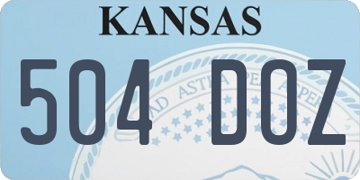 KS license plate 504DOZ