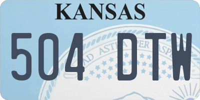 KS license plate 504DTW