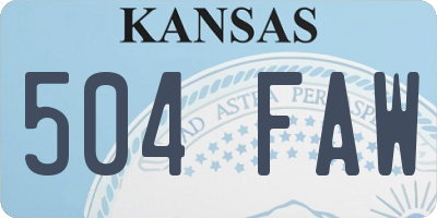 KS license plate 504FAW
